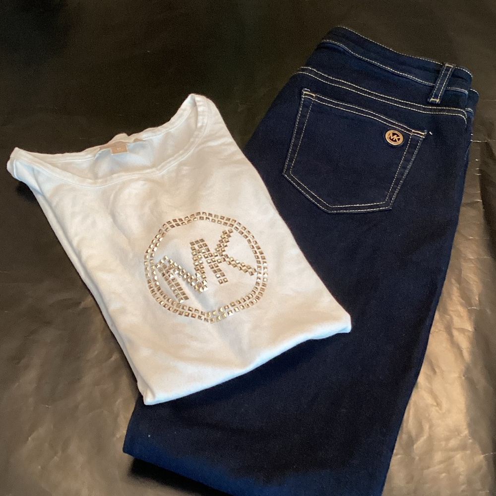 Michael Kors Navy Blue Women's Jeans + white tee.BUNDEL